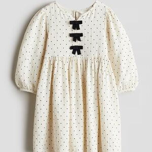 H&M Cream Kids Dress with Black Accents